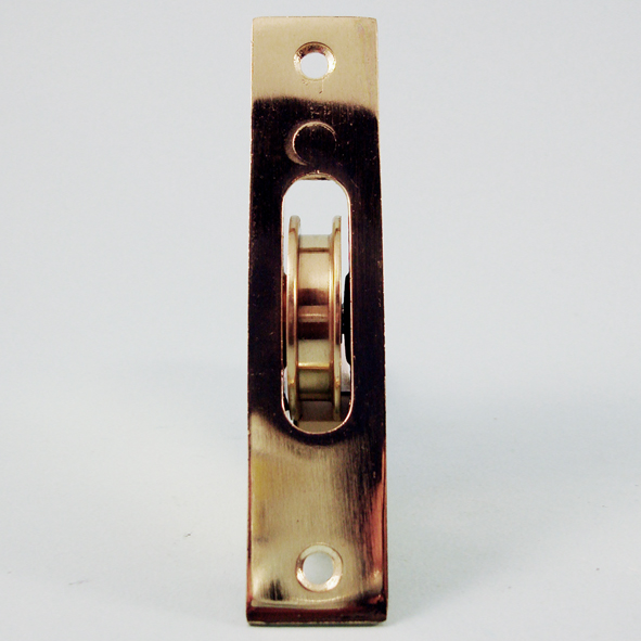 THD253/EB • Electro Brassed • Square • Sash Pulley With Steel Body and 44mm [1¾] Brass Pulley